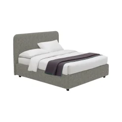Letto Singolo Grigio Cenere Sfoderabile Contenitore, Dimensione Materasso 90x200 cm - Serrone