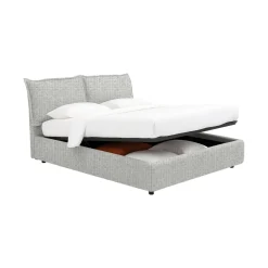 Letti Contenitore|Letti Singoli > Dmora Letto Singolo Sfoderabile Contenitore, Dimensione Materasso 90x190 cm - Sinio Grigio Chiaro
