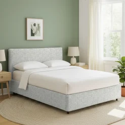 Letti Contenitore|Letti Singoli > Dmora Letto Singolo Sfoderabile Contenitore, Dimensione Materasso 90x200 cm - Cerzeto Grigio Chiaro