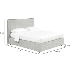 Letti Contenitore|Letti Singoli > Dmora Letto Singolo Sfoderabile Contenitore, Dimensione Materasso 90x200 cm - Cerzeto Grigio Chiaro