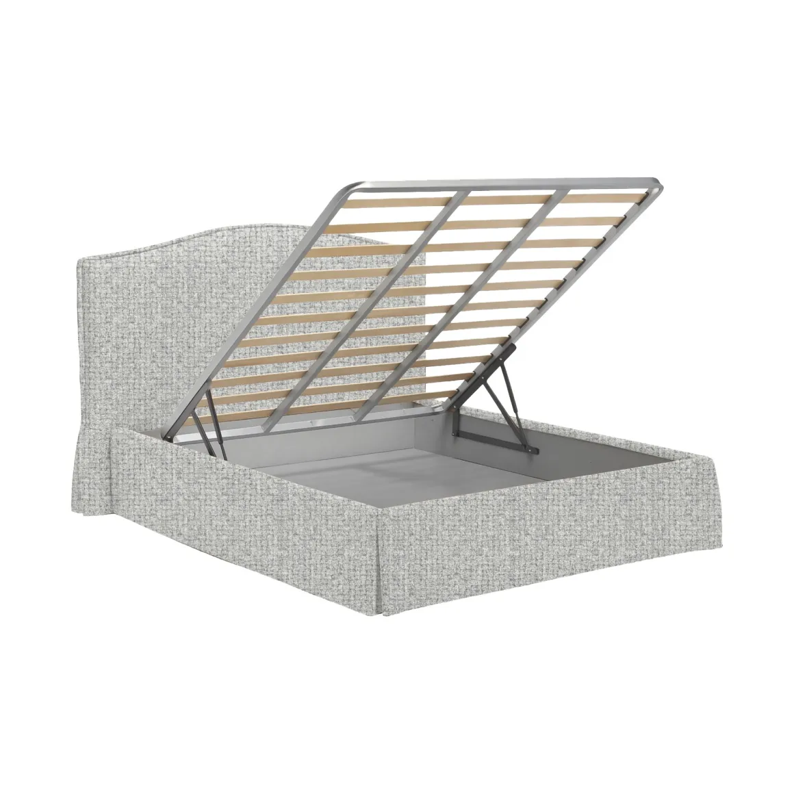 Letto Singolo Grigio Chiaro Sfoderabile Contenitore, Dimensione Materasso 90x200 cm - Copparo