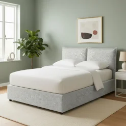 Letti Contenitore|Letti Singoli > Dmora Letto Singolo Sfoderabile Contenitore, Dimensione Materasso 90x200 cm - Maccagno Grigio Chiaro