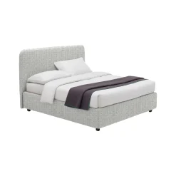 Letto Singolo Grigio Chiaro Sfoderabile Contenitore, Dimensione Materasso 90x200 cm - Serrone