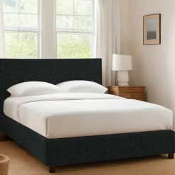 Letti Contenitore|Letti Singoli > Dmora Letto Singolo Sfoderabile Contenitore, Dimensione Materasso 90x190 cm - Ripi Grigio Scuro