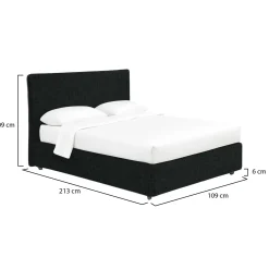 Letti Contenitore|Letti Singoli > Dmora Letto Singolo Sfoderabile Contenitore, Dimensione Materasso 90x200 cm - Cerzeto Grigio Scuro