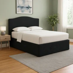 Letti Contenitore|Letti Singoli > Dmora Letto Singolo Sfoderabile Contenitore, Dimensione Materasso 90x200 cm - Iudica Grigio Scuro