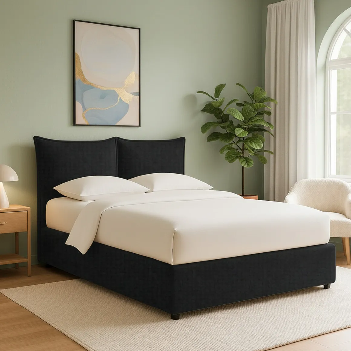 Letto Singolo Grigio Scuro Sfoderabile Contenitore, Dimensione Materasso 90x200 cm - Lapedona