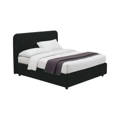 Letto Singolo Grigio Scuro Sfoderabile Contenitore, Dimensione Materasso 90x200 cm - Serrone