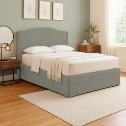 Letti Contenitore|Letti Singoli > Dmora Letto Singolo Grigio Sfoderabile Contenitore, Dimensione Materasso 90x190 cm - Quisquina Grigio Sabbia