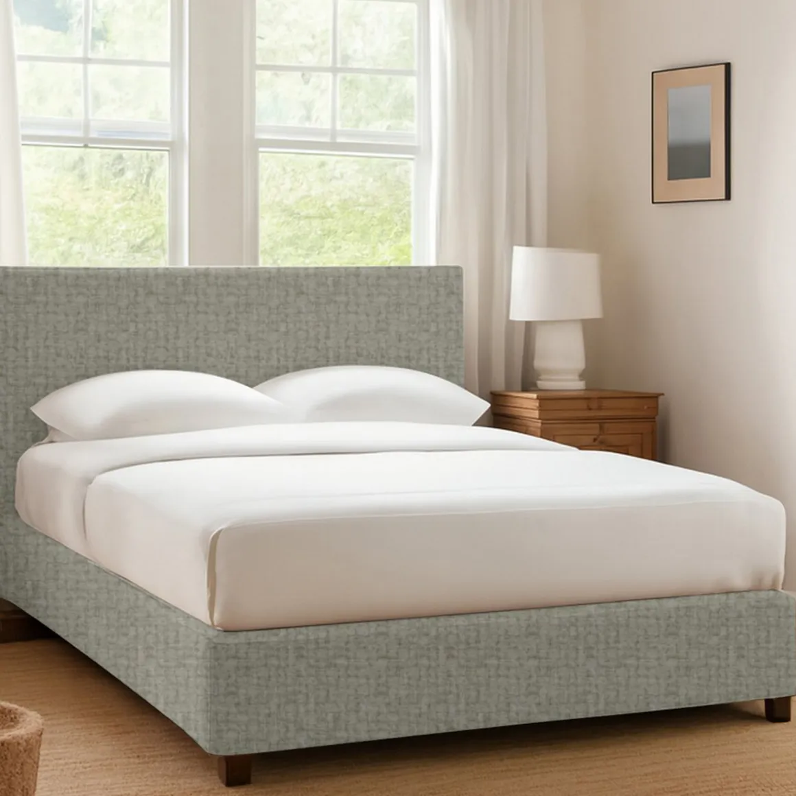 Letto Singolo Grigio Sfoderabile Contenitore, Dimensione Materasso 90x190 cm - Racines
