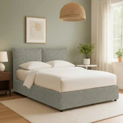 Letti Contenitore|Letti Singoli > Dmora Letto Singolo Grigio Sfoderabile Contenitore, Dimensione Materasso 90x190 cm - Sinio Grigio Sabbia