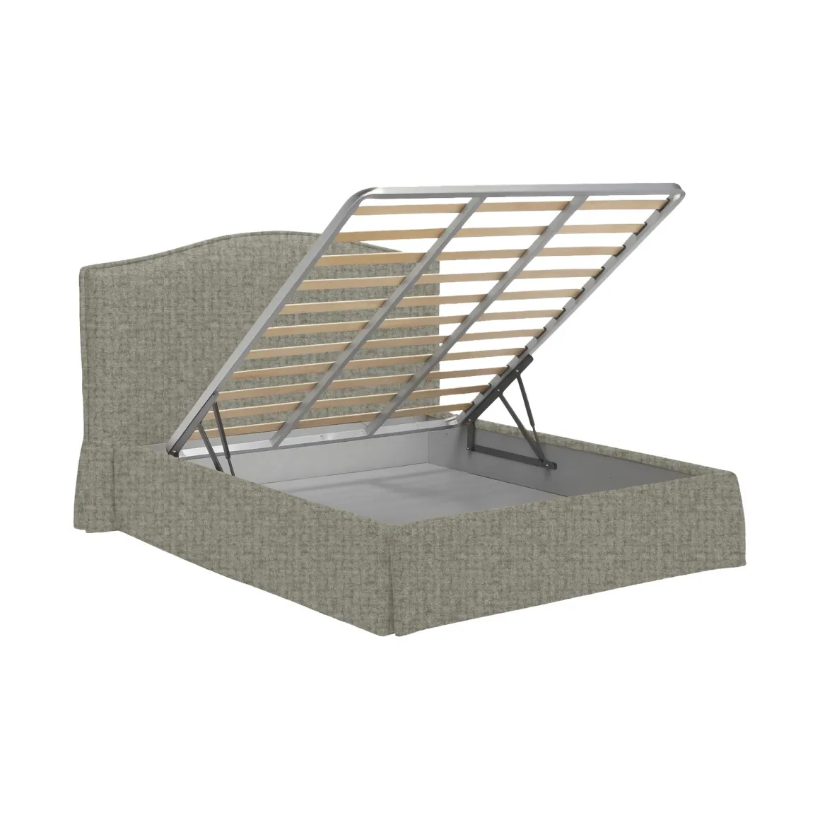 Letto Singolo Grigio Sfoderabile Contenitore, Dimensione Materasso 90x200 cm - Copparo