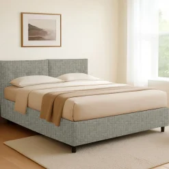 Letti Contenitore|Letti Singoli > Dmora Letto Singolo Grigio Sfoderabile Contenitore, Dimensione Materasso 90x200 cm - Oncino Grigio Sabbia
