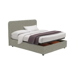 Letto Singolo Grigio Sfoderabile Contenitore, Dimensione Materasso 90x200 cm - Serrone