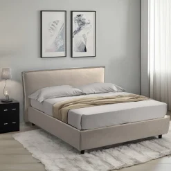 Letti Contenitore|Letti Singoli > Dmora Letto Singolo Materasso Incluso Sfoderabile, Contenitore Made in Italy - Atrelmo Grigio Tortora