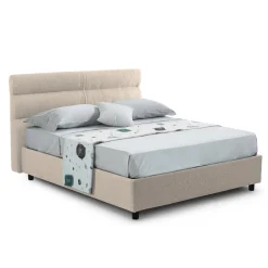 Letti Contenitore|Letti Singoli > Dmora Letto Singolo Materasso Incluso Sfoderabile, Contenitore Made in Italy - Brozolo Grigio Tortora
