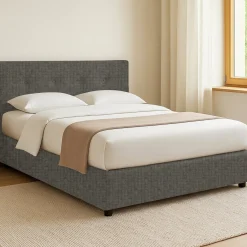 Letti Contenitore|Letti Singoli > Dmora Letto Singolo Grigio Tortora Sfoderabile Contenitore, Dimensione Materasso 90x190 cm - Orvieto Grigio Antracite