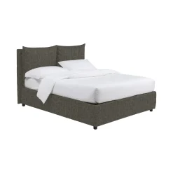 Letti Contenitore|Letti Singoli > Dmora Letto Singolo Grigio Tortora Sfoderabile Contenitore, Dimensione Materasso 90x190 cm - Rosora Grigio Antracite
