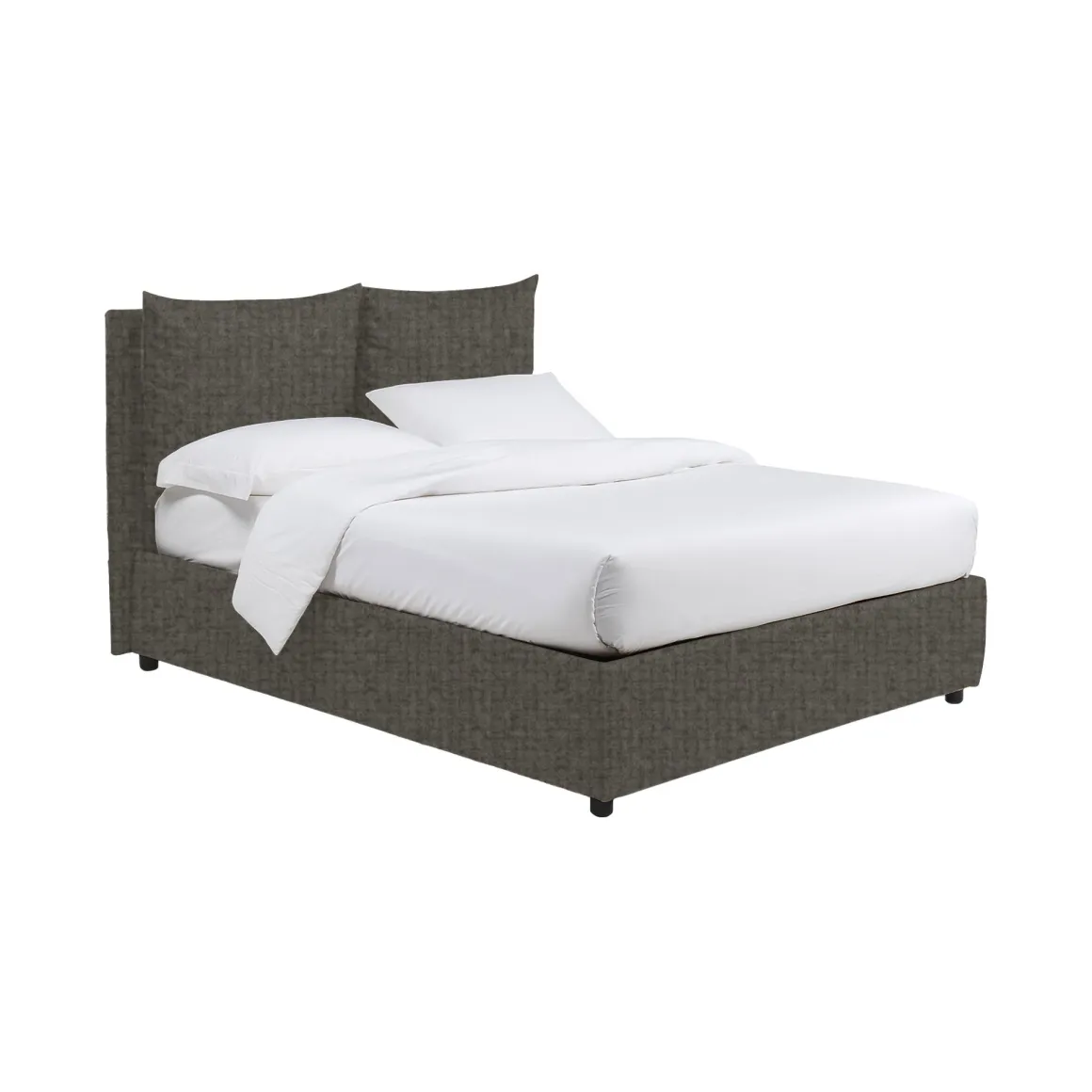 Letto Singolo Grigio Tortora Sfoderabile Contenitore, Dimensione Materasso 90x190 cm - Ripi