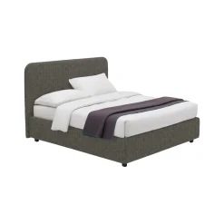 Letti Contenitore|Letti Singoli > Dmora Letto Singolo Grigio Tortora Sfoderabile Contenitore, Dimensione Materasso 90x200 cm - Carbone Grigio Antracite