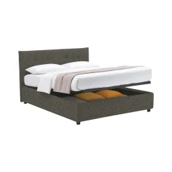 Letti Contenitore > Dmora Letto Singolo Grigio Tortora Sfoderabile Contenitore, Dimensione Materasso 90x200 cm - Copparo Grigio Antracite