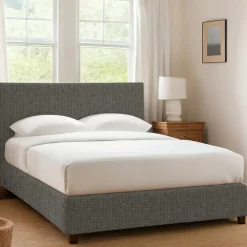 Letti Contenitore|Letti Singoli > Dmora Letto Singolo Grigio Tortora Sfoderabile Contenitore, Dimensione Materasso 90x200 cm - Nocara Grigio Antracite