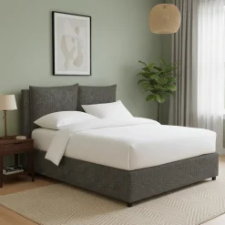 Letti Contenitore|Letti Singoli > Dmora Letto Singolo Grigio Tortora Sfoderabile Contenitore, Dimensione Materasso 90x200 cm - Serrone Grigio Antracite