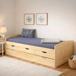 Letto Singolo Marrone Rovere Contenitore Dimensione Materasso 90x200 cm, Singolo - Tavullia