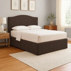 Letti Contenitore|Letti Singoli > Dmora Letto Singolo Sfoderabile Contenitore, Dimensione Materasso 90x190 cm - Quisquina Marrone