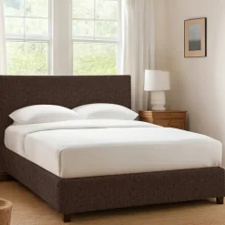 Letti Contenitore|Letti Singoli > Dmora Letto Singolo Sfoderabile Contenitore, Dimensione Materasso 90x190 cm - Ripi Marrone