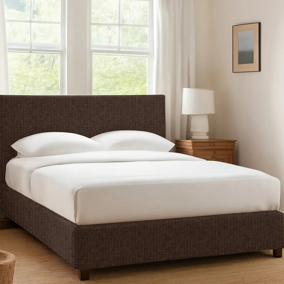 Letti Contenitore|Letti Singoli > Dmora Letto Singolo Sfoderabile Contenitore, Dimensione Materasso 90x190 cm - Ripi Marrone