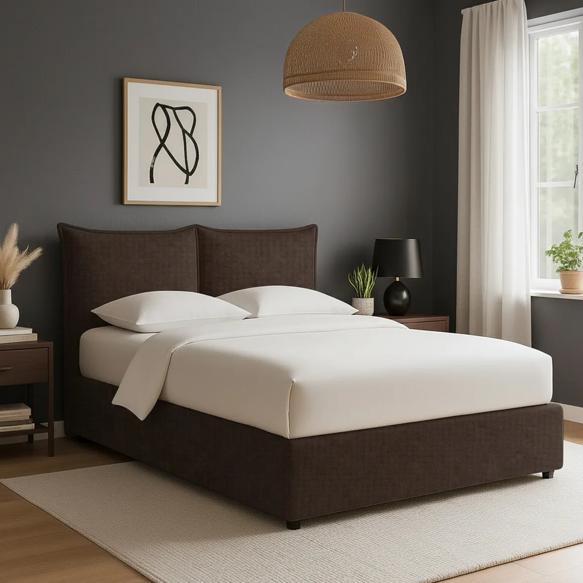 Letti Contenitore|Letti Singoli > Dmora Letto Singolo Sfoderabile Contenitore, Dimensione Materasso 90x190 cm - Sinio Marrone