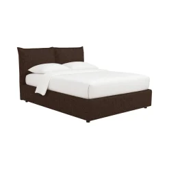 Letti Contenitore|Letti Singoli > Dmora Letto Singolo Sfoderabile Contenitore, Dimensione Materasso 90x190 cm - Sinio Marrone