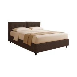 Letti Contenitore|Letti Singoli > Dmora Letto Singolo Sfoderabile Contenitore, Dimensione Materasso 90x190 cm - Supino Marrone