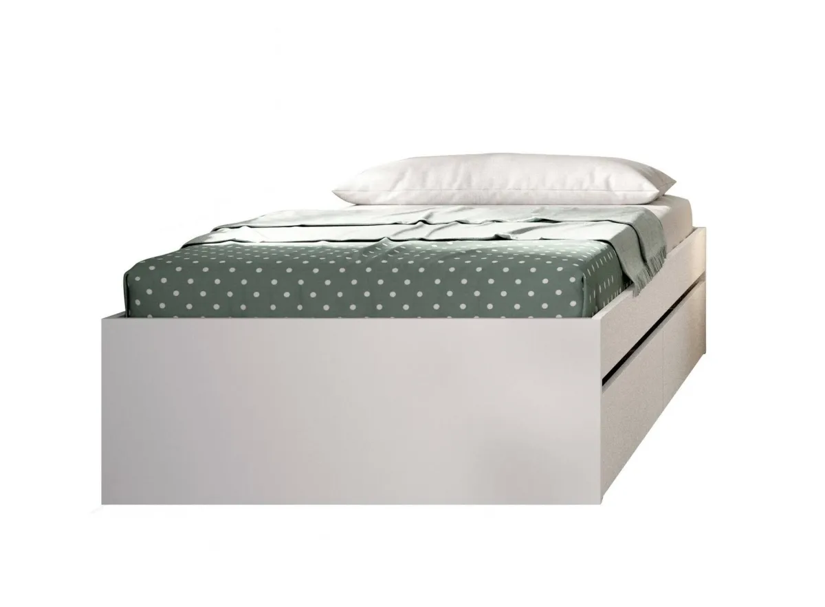 Letti Contenitore|Letti Singoli > Dmora Letto singolo moderno 194x95cm adatto per materasso 90x190 cm - Neki Bianco