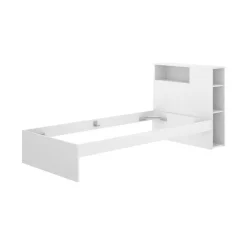 Letti Singoli > Dmora Letto singolo moderno bianco e rovere 194x146cm adatto per materasso 90x190 cm - Guillermo Marrone, Bianco Rovere