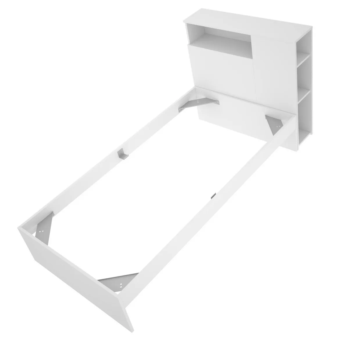 Letto singolo moderno bianco 218x99cm adatto per materasso 90x190 cm - Crispina