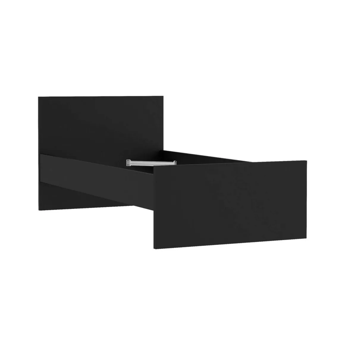 Letto singolo nero 96x196cm adatto per materasso 190x90 cm - Assar