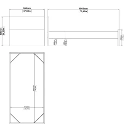 Letto singolo nero 96x196cm adatto per materasso 190x90 cm - Assar