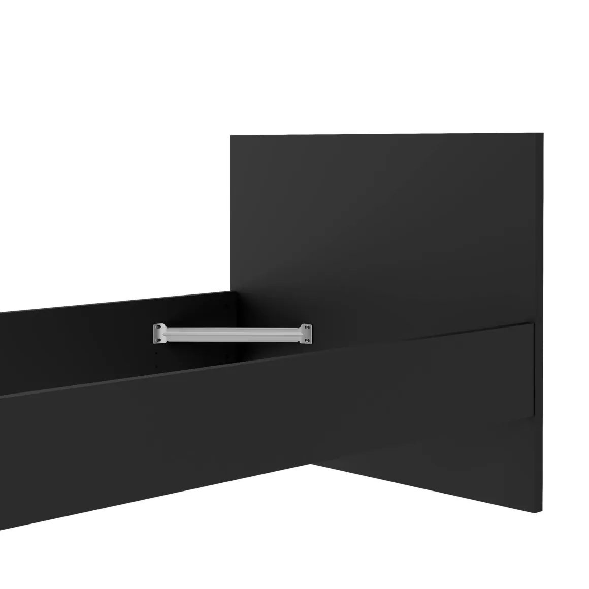 Letto singolo nero 96x196cm adatto per materasso 190x90 cm - Assar