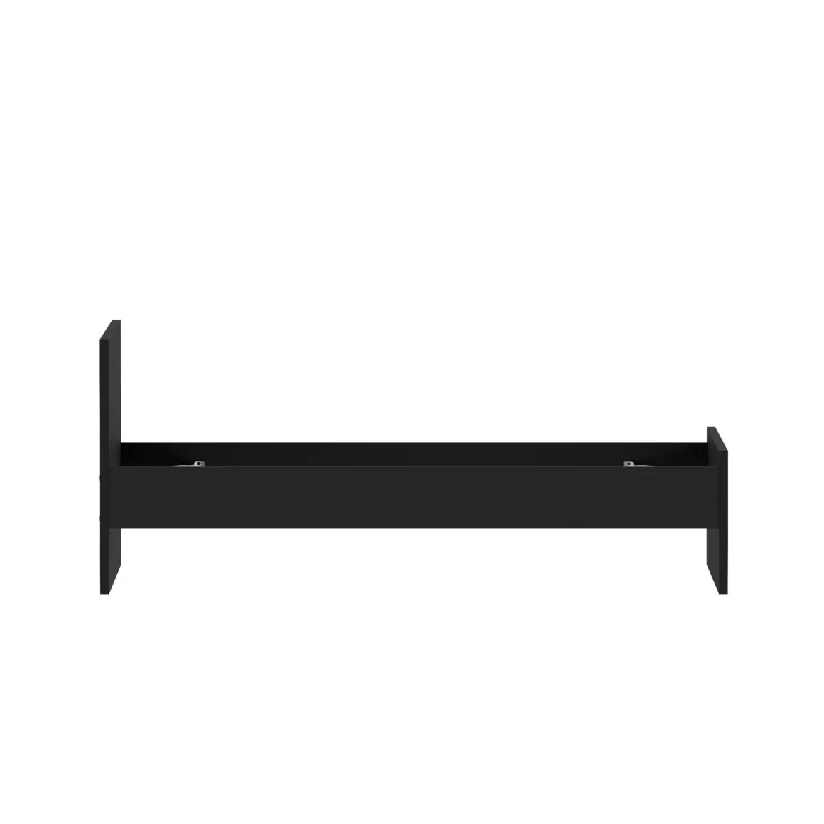 Letto singolo nero 96x196cm adatto per materasso 190x90 cm - Assar