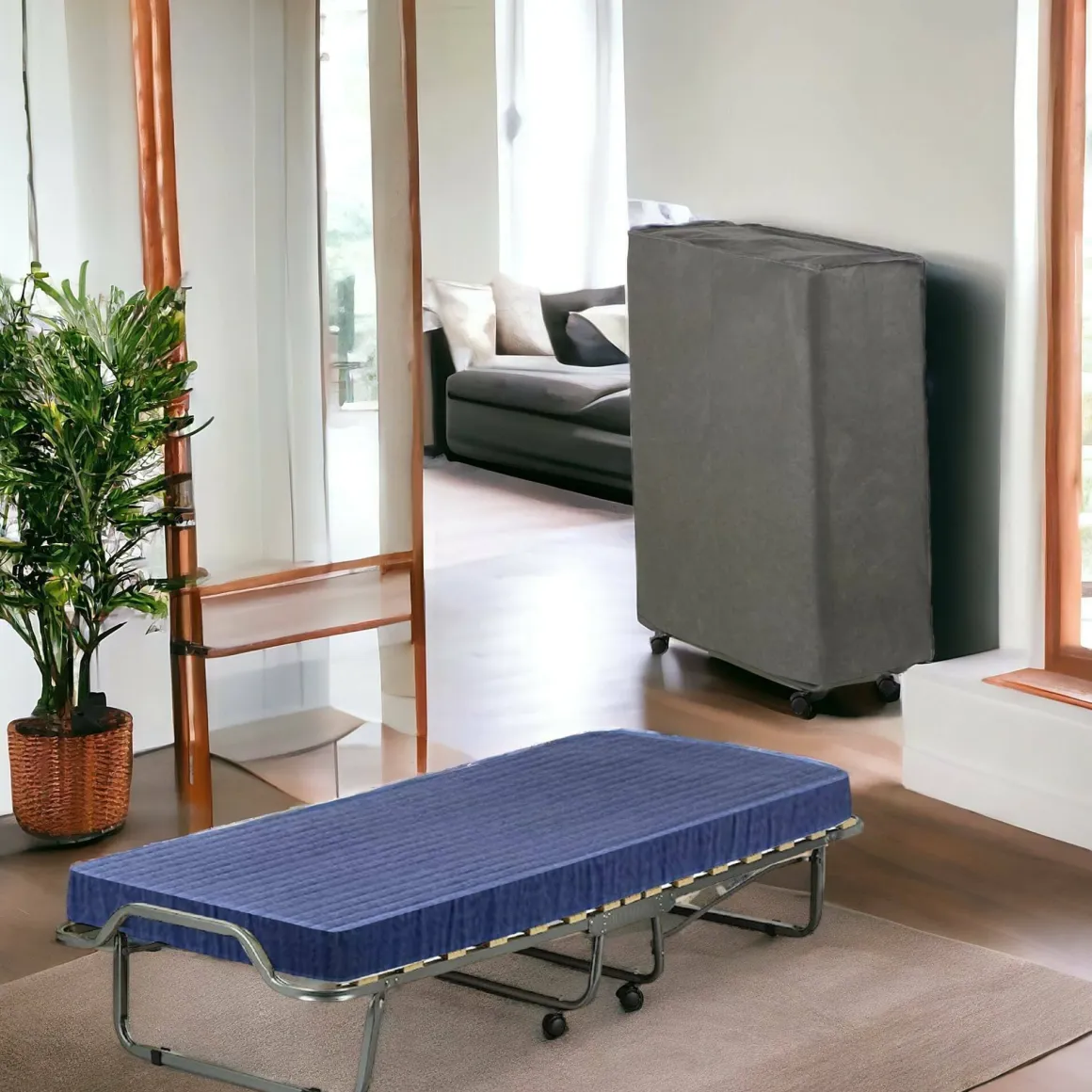 Letto singolo pieghevole rete inclusa 200x80cm blu - Ascea