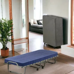 Letti Pieghevoli|Camera Da Letto > Dmora Letto singolo pieghevole sfoderabile 200x80cm - Ascea Blu