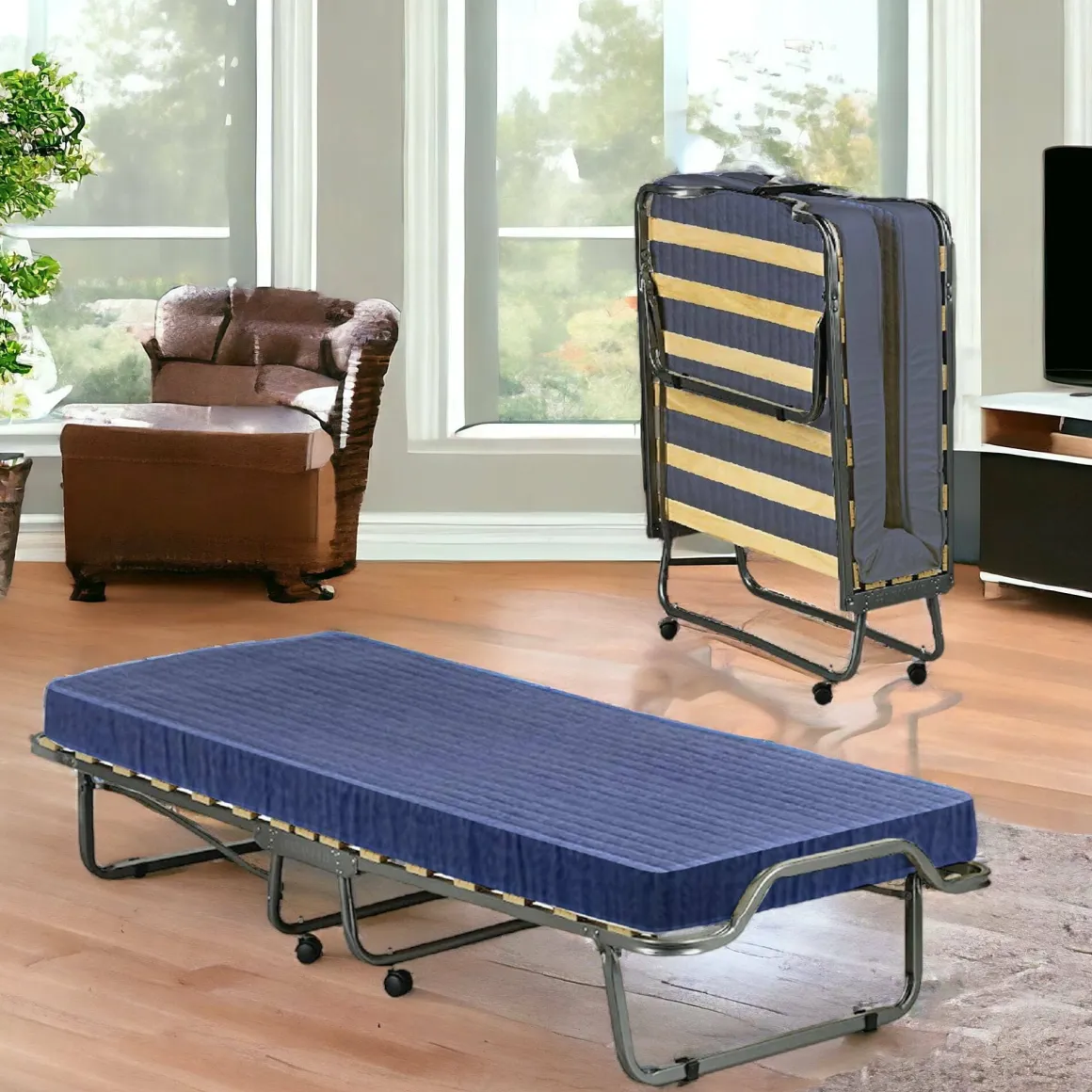 Letto singolo pieghevole 200x80cm blu - Citrino