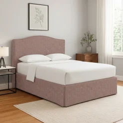 Letti Contenitore|Letti Singoli > Dmora Letto Singolo Sfoderabile Contenitore, Dimensione Materasso 90x190 cm - Quisquina Rosa Antico