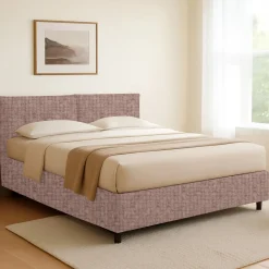Letti Contenitore|Letti Singoli > Dmora Letto Singolo Sfoderabile Contenitore, Dimensione Materasso 90x190 cm - Supino Rosa Antico