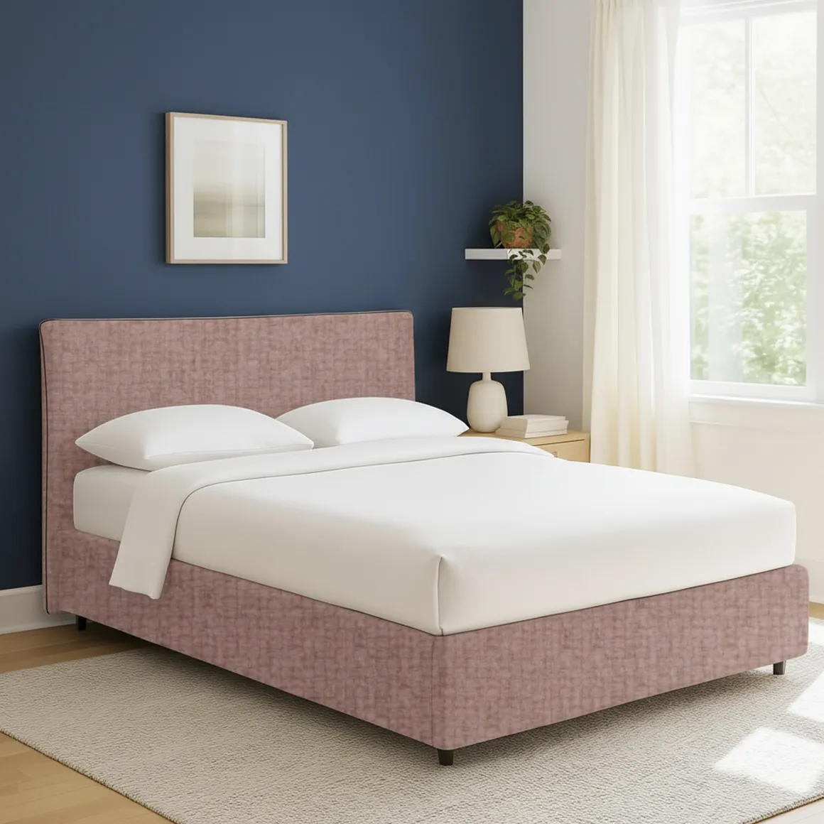 Letto Singolo Rosa Antico Sfoderabile Contenitore, Dimensione Materasso 90x200 cm - Carbone