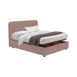 Letto Singolo Rosa Antico Sfoderabile Contenitore, Dimensione Materasso 90x200 cm - Serrone
