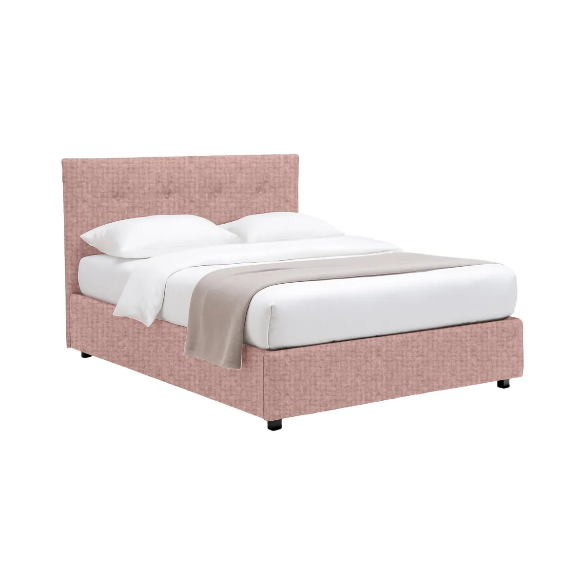 Letti Contenitore|Letti Singoli > Dmora Letto Singolo Sfoderabile Contenitore, Dimensione Materasso 90x190 cm - Fiumalbo Rosa