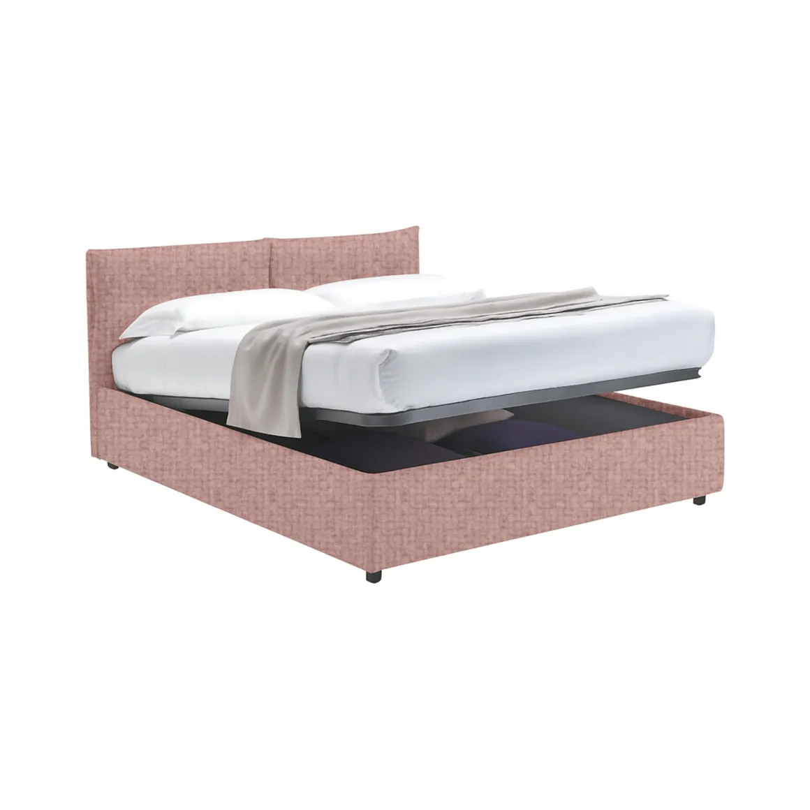 Letto Singolo Rosa Sfoderabile Contenitore, Dimensione Materasso 90x190 cm - Stazzano